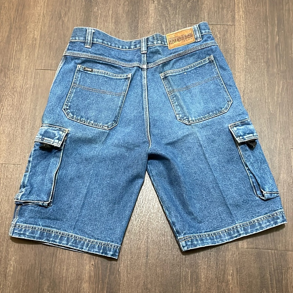 Vintage Webs Mens Jean Shorts Size 36 Cargo 90s 00s Jeanswear Carpenter
